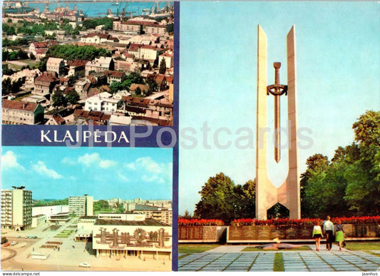 Klaipeda - city panorama - Taikos prospekt - monument - multiview - 1981 - Lithuania USSR - unused - JH Postcards