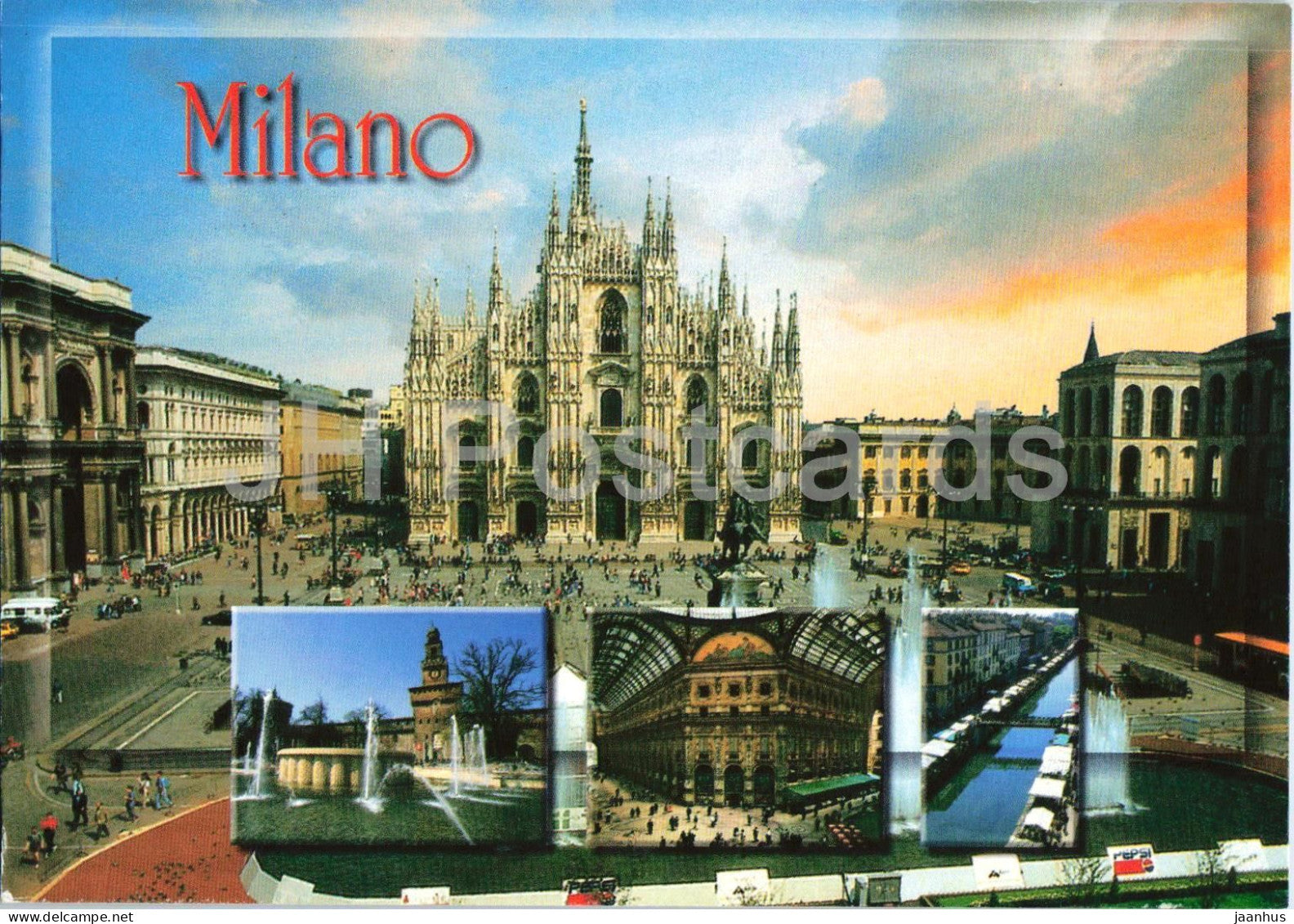 Milano - Milan - Duomo - Castello Sforzesco - Galleria - cathedral - castle - multiview - 2006 - Italy - used - JH Postcards