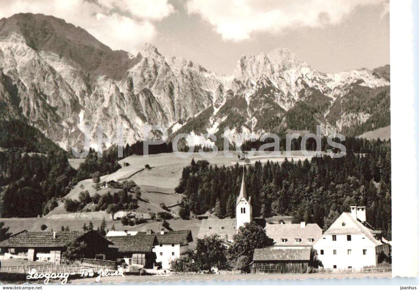Leogang - village view - old postcard - Austria - unused - JH Postcards