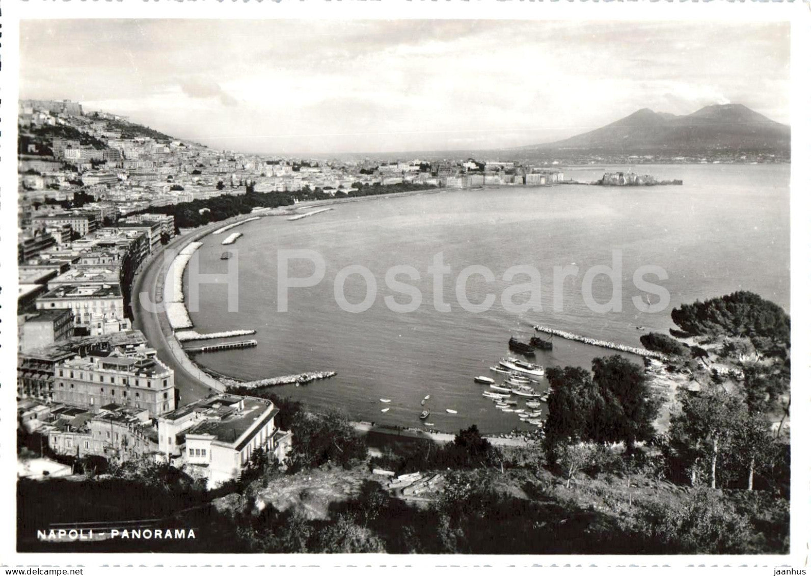 Napoli - Panorama - Naples - panoramic view of the city and bay - Vesuvius - 45 - old postcard - Italy - unused - JH Postcards