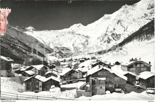 Saas Fee 1800 m Wallis - Valais - alpine village - mountains - Alps - 47705 - old postcard - Switzerland - unused - JH Postcards