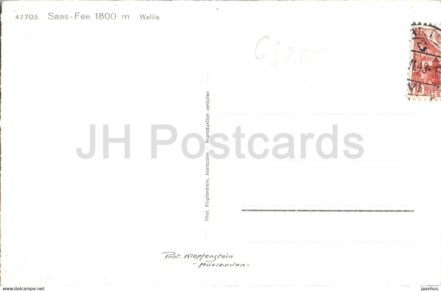 Saas Fee 1800 m Wallis - Valais - alpine village - mountains - Alps - 47705 - old postcard - Switzerland - unused