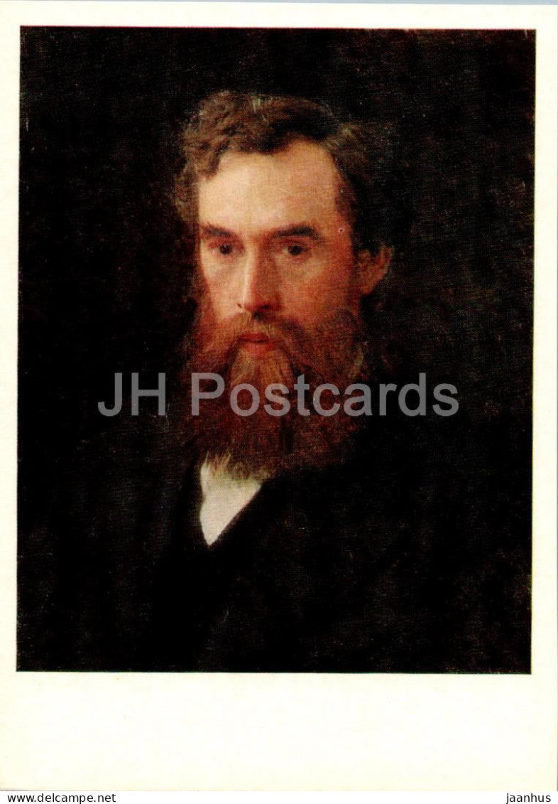 painting by I. Kramskoi - portrait of P. Tretyakov - founder of the gallery - Russian art - 1979 - Russia USSR - unused - JH Postcards