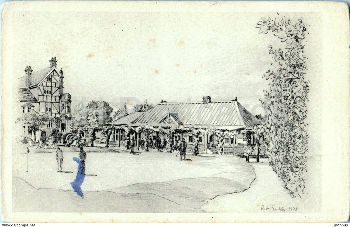 drawing by R. H. Penton - Golf Club House - West Runton - Norfolk - 1980s - United Kingdom - used - JH Postcards