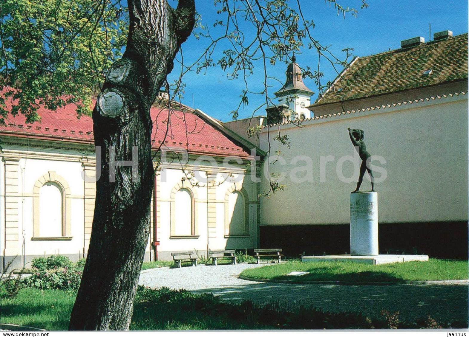 Terezin Memorial - Pamatnik Terezin - Park of Terezin Children with statue by Emilio Greco - Czech Republic - unused - JH Postcards