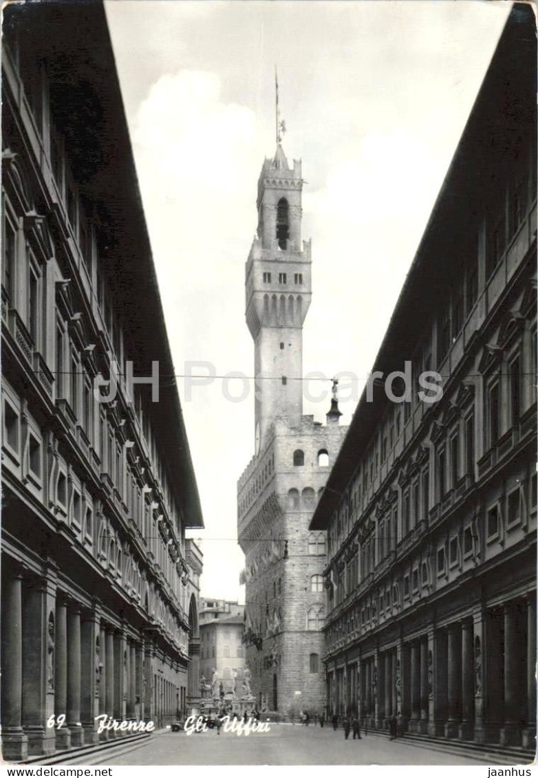 Firenze - Florence - Gli Uffizi - Gallery - palace - museum - architecture - 69 - old postcard - 1956 - Italy - used - JH Postcards