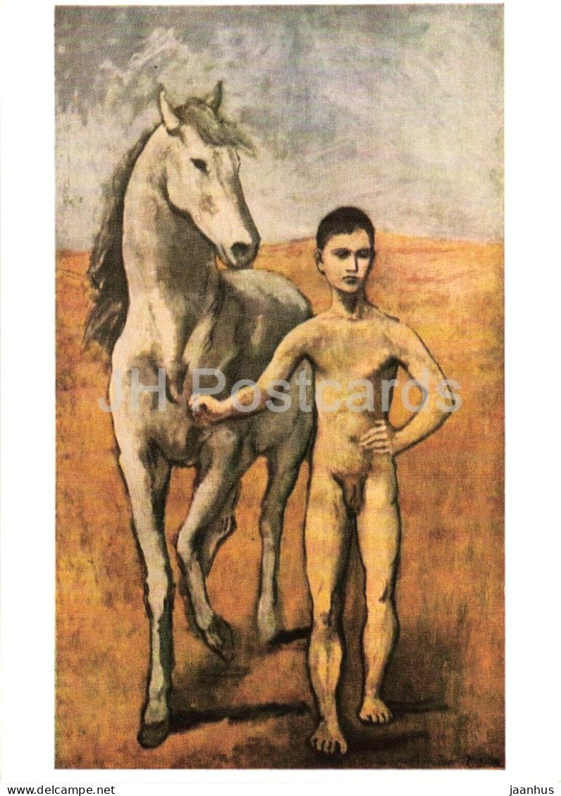 painting by Pablo Picasso - Boy Leading a Horse - Junger Mann mit Pferd - horse - Germany - unused - JH Postcards