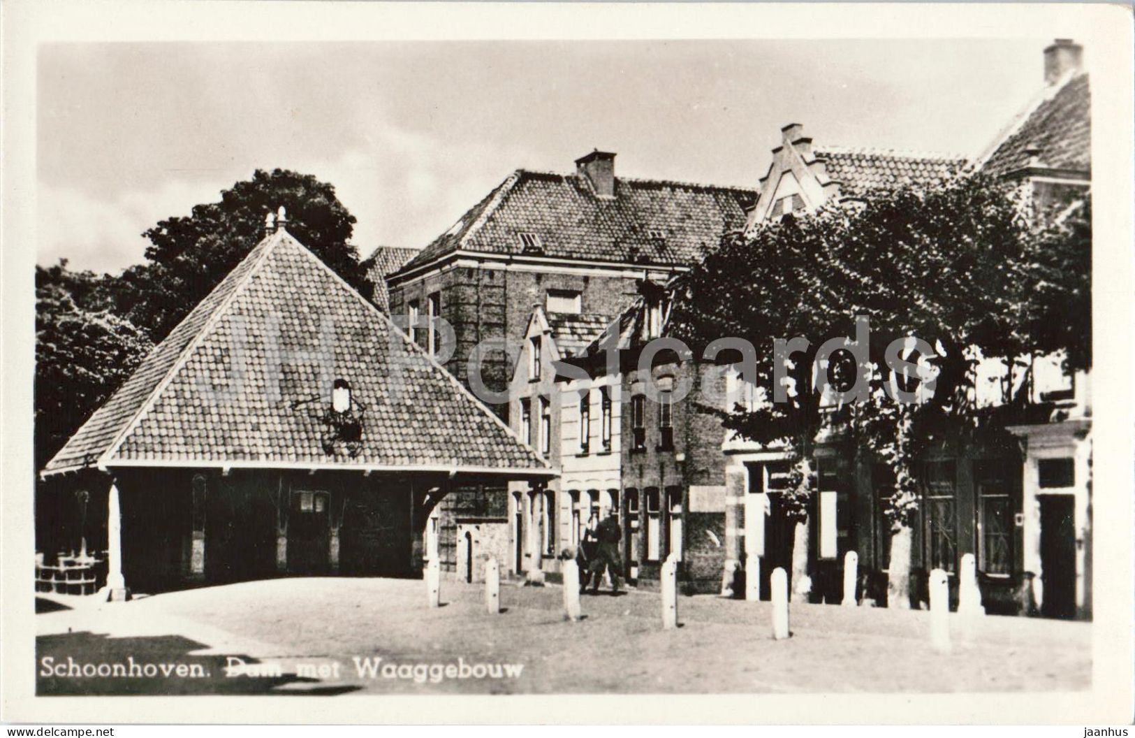 Schoonhoven Dam met Waaggebouw - Schoonhoven Dam with weigh house - old postcard - 1950s - Netherlands - unused - JH Postcards