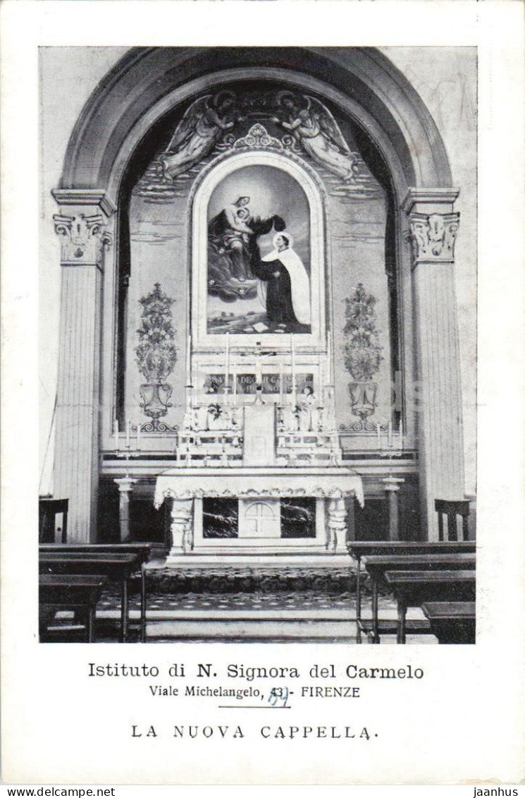 Firenze - Florence - Istituto di N. Signora del Carmelo - La Nuova Cappella - chapel - old postcard - Italy - unused - JH Postcards