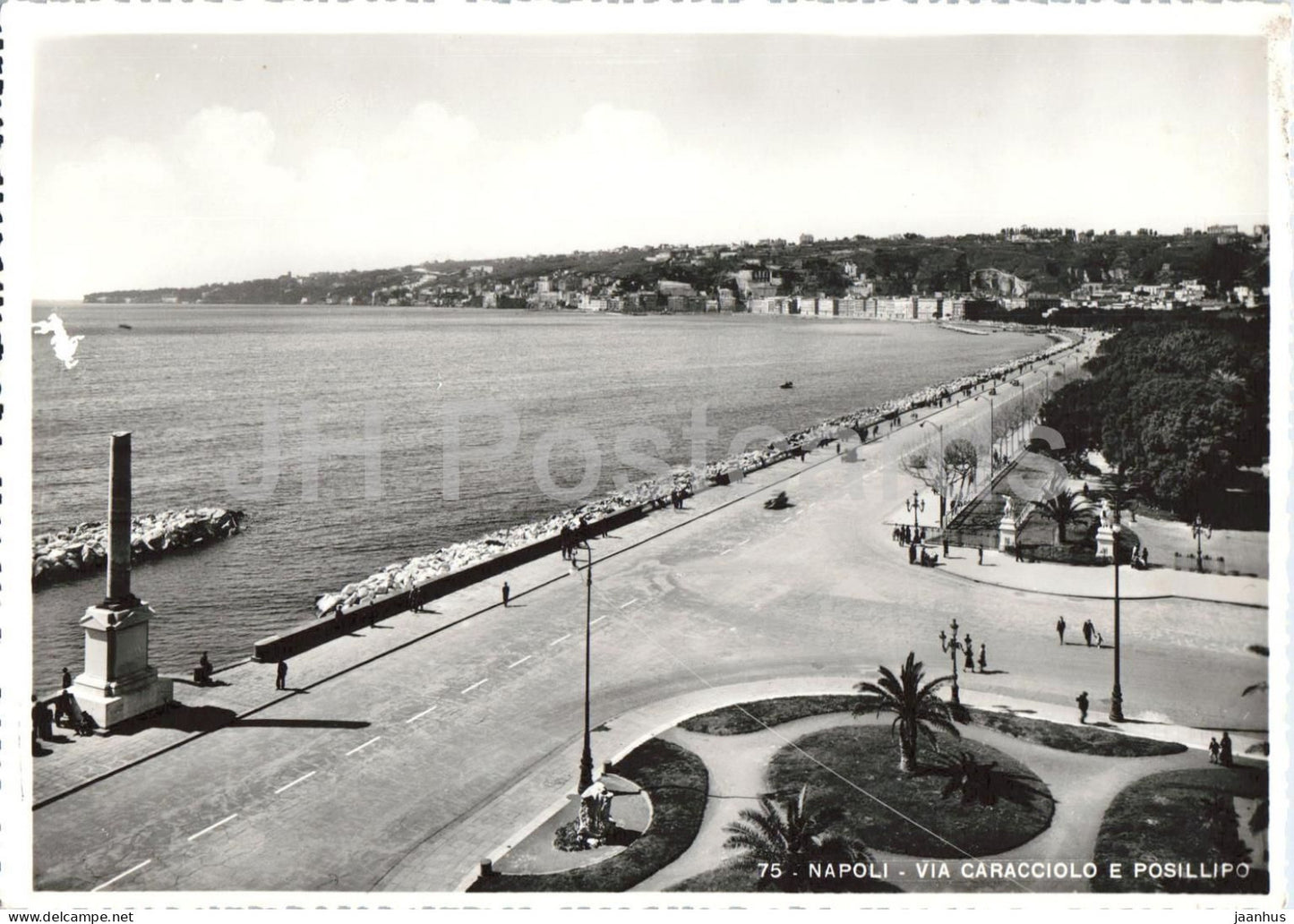 Napoli - Via Caracciolo e Posillipo - seaside promenade - 75 - old postcard - Italy - unused - JH Postcards
