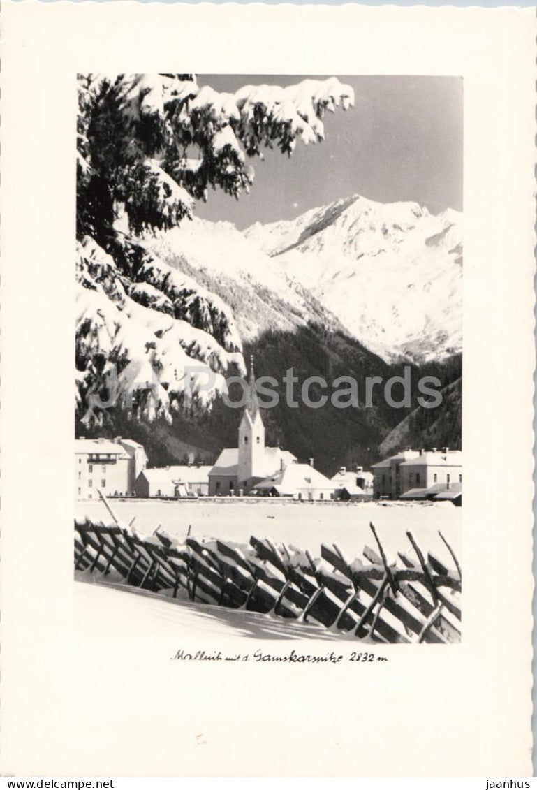 Mallnitz mit d Gamskarspitze 2832 m - mountains - church - 79460 - old postcard - Austria - unused - JH Postcards