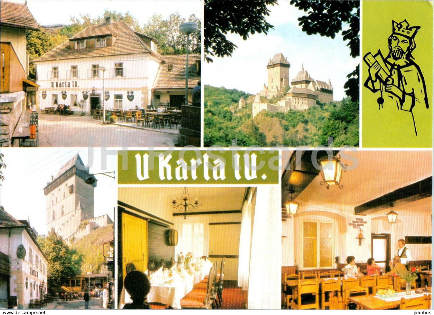 Karlstejn - okres Beroun - Restaurant U Karla IV - multiview - Czech Republic - Czechoslovakia - unused - JH Postcards