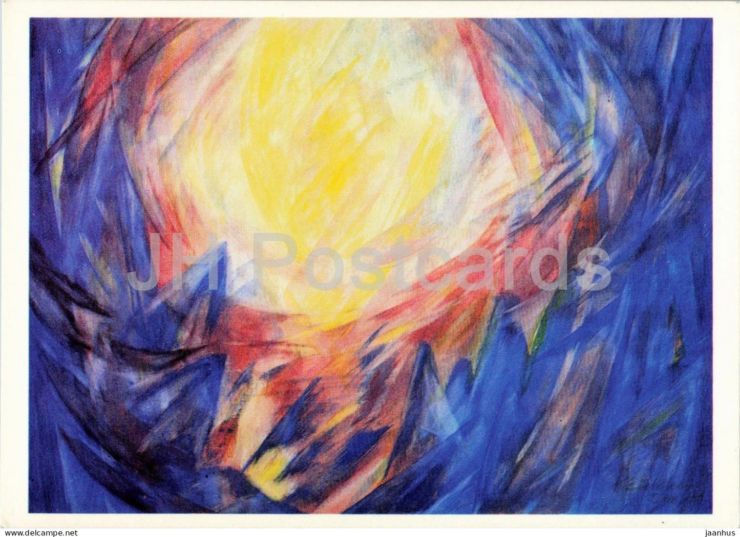 painting by Katharina Eisleben - Licht in Finsternis - Light in Darkness - Swiss art - Switzerland - unused - JH Postcards