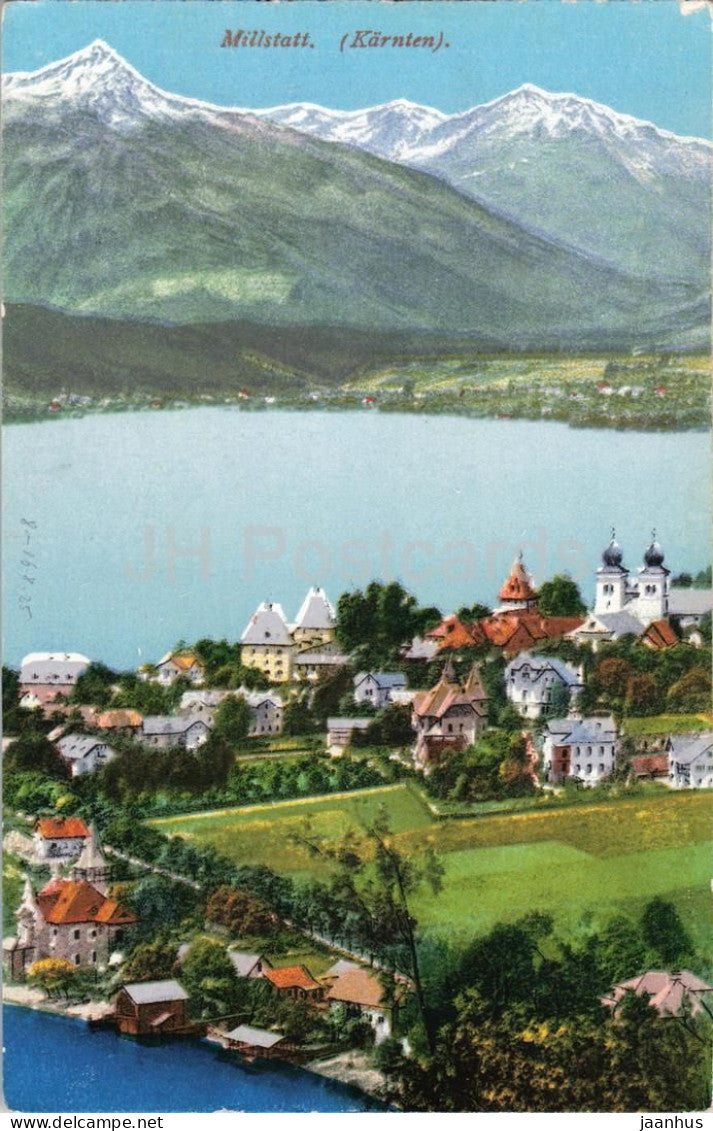 Millstatt - Karnten - mountains - village - 1209 - old postcard - 1925 - Austria - used - JH Postcards