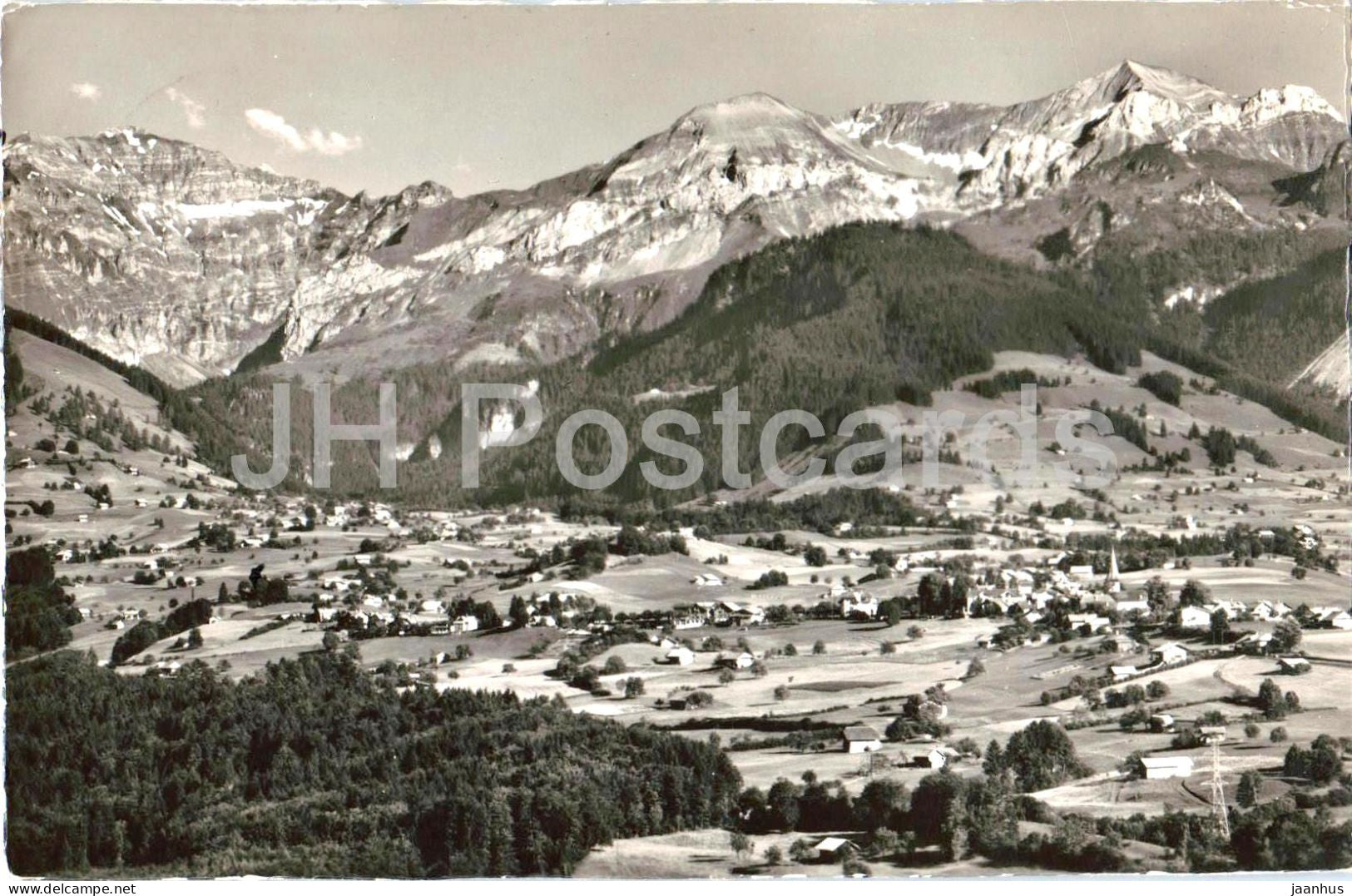Aeschi ob Spiez Schwalmern First Dreispitz - Alps - mountains - 19424 - old postcard - 1955 - Switzerland - used - JH Postcards