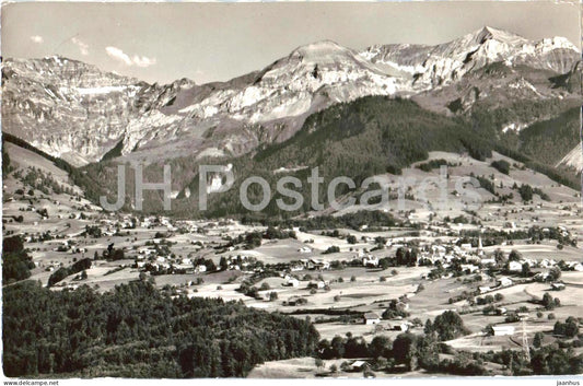 Aeschi ob Spiez Schwalmern First Dreispitz - Alps - mountains - 19424 - old postcard - 1955 - Switzerland - used - JH Postcards