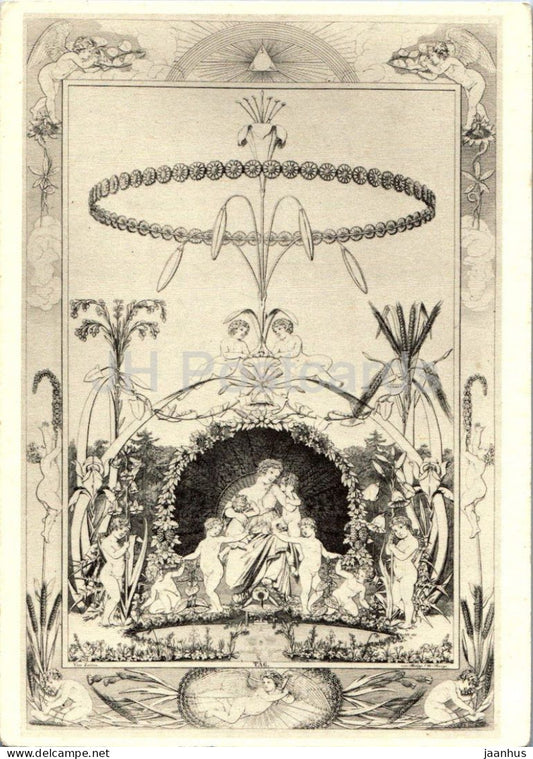 engraving by Philipp Otto Runge - The Times - Day - Die Zeiten der Tag - German art - 1970s - Germany - unused - JH Postcards