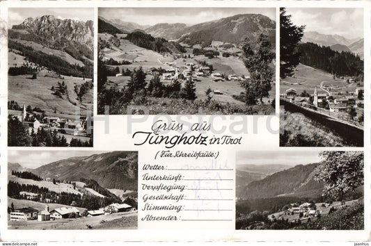 Gruss aus Jungholz in Tirol - Greetings - multiview - village mountains - old postcard - 1956 - Austria - used - JH Postcards