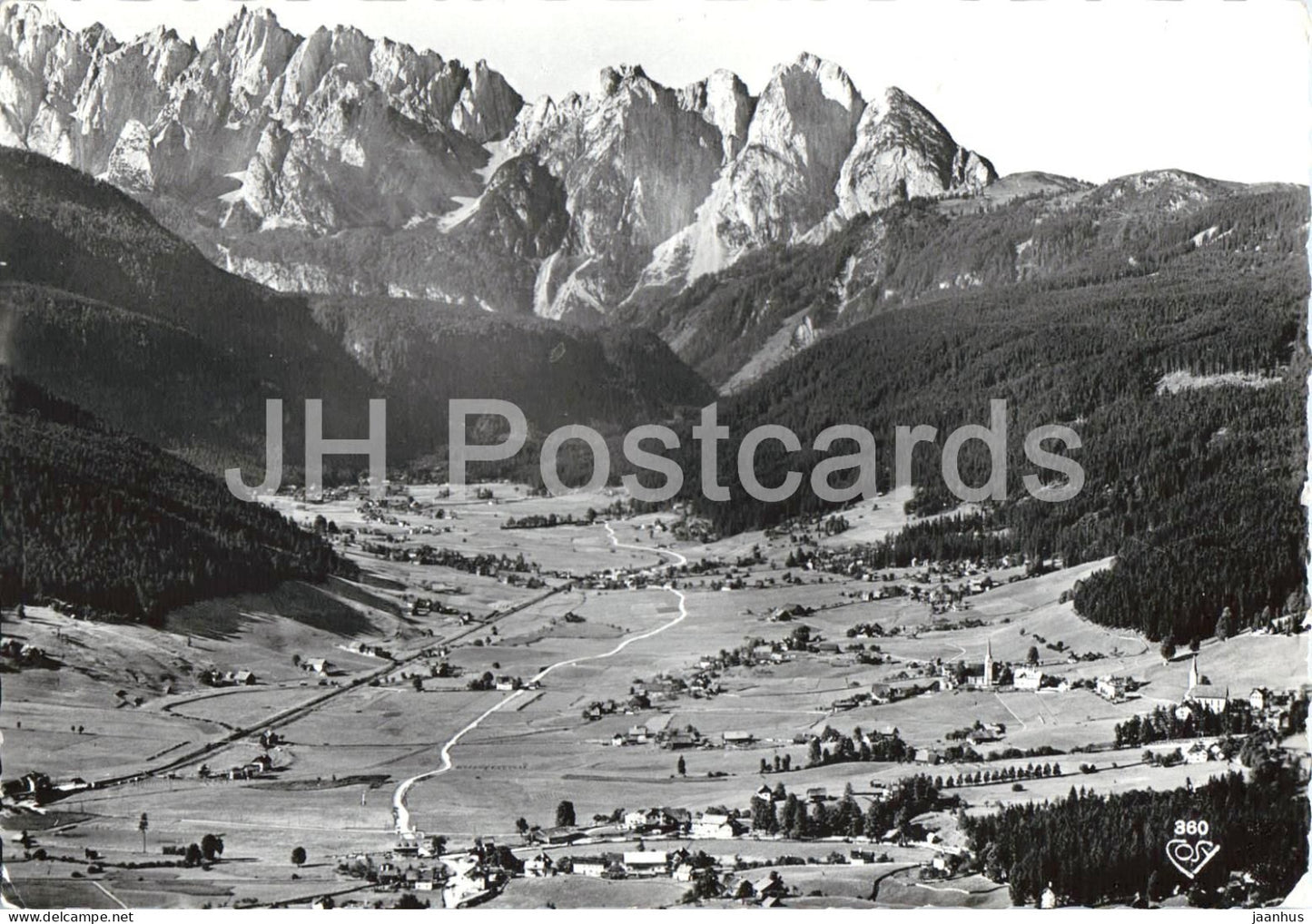 Gosau Sommerfrische 779 m mit Gosaukamm Salzkammergut - village - mountains - 360 - 1965 - Austria - used - JH Postcards
