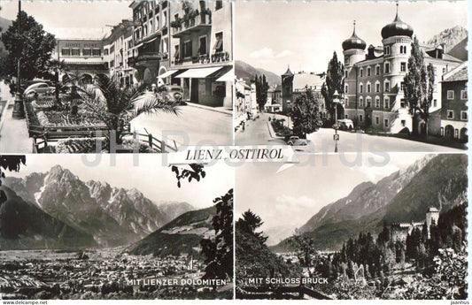Lienz - Osttirol - mit Lienzer Dolomiten - Mit Schloss Bruck - town - streets - multiview - 5816 - Austria - unused - JH Postcards
