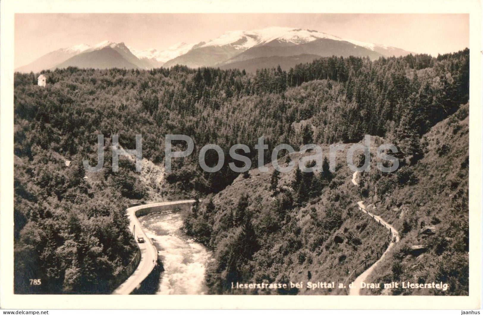 Lieserstrasse bei Spittal a. d. Drau mit Liesersteig - 785 - old postcard - 1938 - Austria - used - JH Postcards