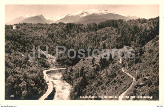 Lieserstrasse bei Spittal a. d. Drau mit Liesersteig - 785 - old postcard - 1938 - Austria - used - JH Postcards