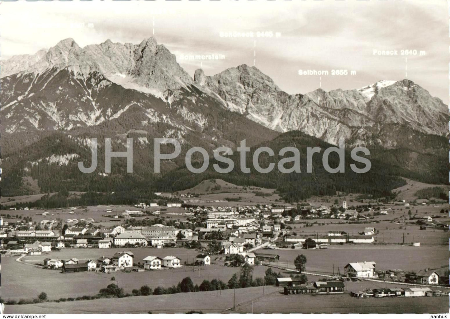 Saalfelden 744 m am Steinernen Meer - 33796 - town - mountains - panorama - old postcard - Austria - unused - JH Postcards