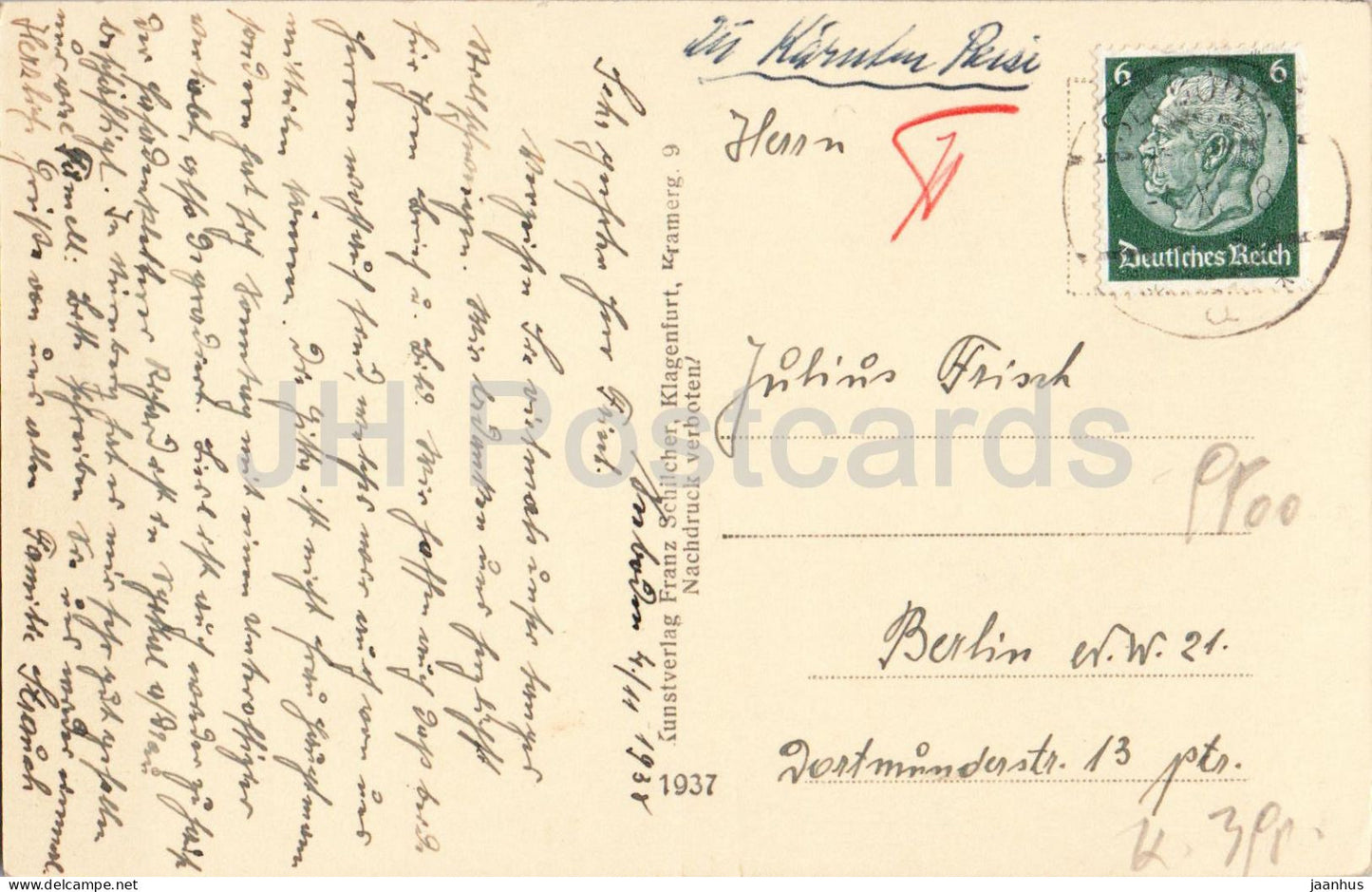 Lieserstrasse bei Spittal ad Drau mit Liesersteig - 785 - carte postale ancienne - 1938 - Autriche - utilisé 