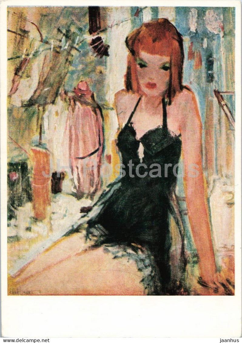 painting by Bert Heller - Circus Girl - Zirkusmadchen - German art - old postcard - 1957 - Germany DDR - unused - JH Postcards