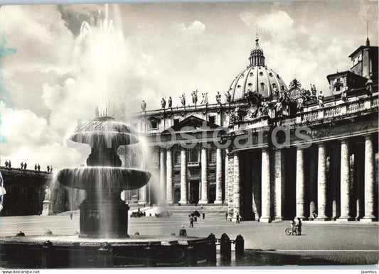 Rome - Roma - Citta del Vaticano - S. Pietro - St. Peters Basilica - 5733 - old postcard - 1958 - Italy - used - JH Postcards