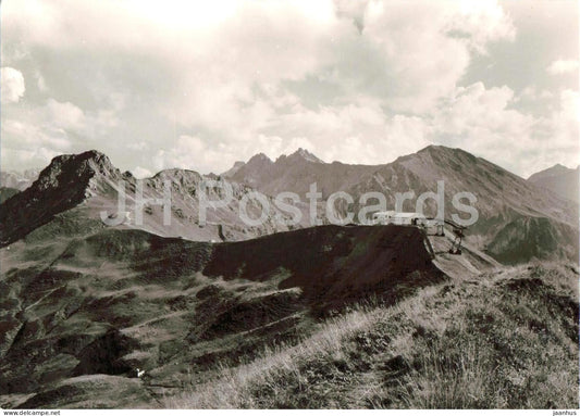 Kleinwalsertal Kanzelwandbahn - Bergstation und Hammerspitze - mountain station - old postcard - Austria - unused - JH Postcards