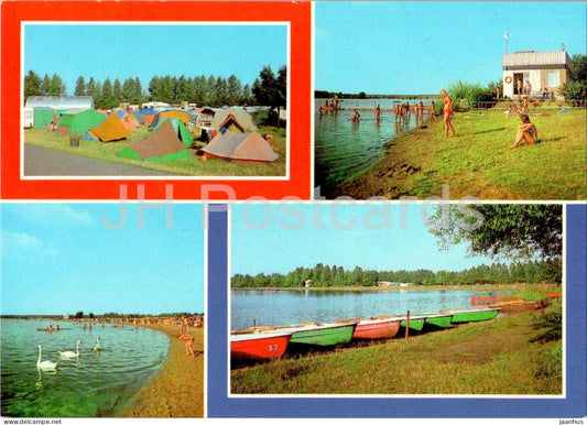 Naherholungsgebiet Barleber See - Kr Wolmirstedt - camping - boat - multiview - Germany DDR - unused - JH Postcards