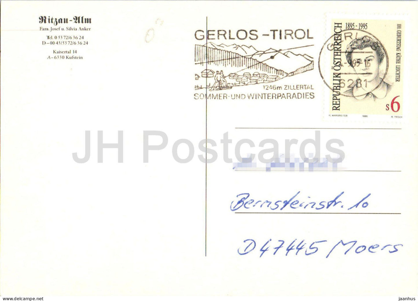 Ritzau Alm - Gerlos Tirol - Sommer- und Winterparadies - refuge alpin - 1995 - Autriche - d'occasion 