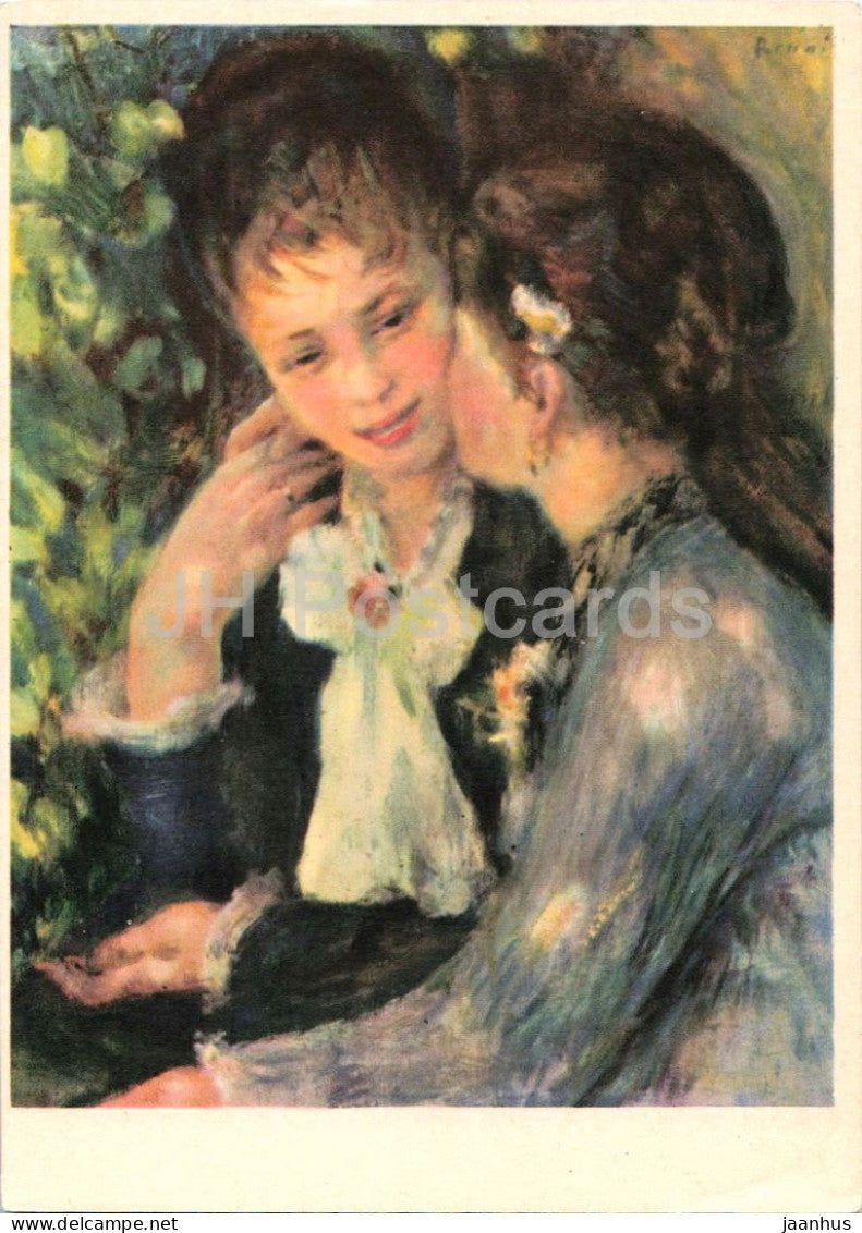 painting by Auguste Renoir - Madchen im Gesprach - Girls Talking - French art - K 636 - old - Germany - unused - JH Postcards
