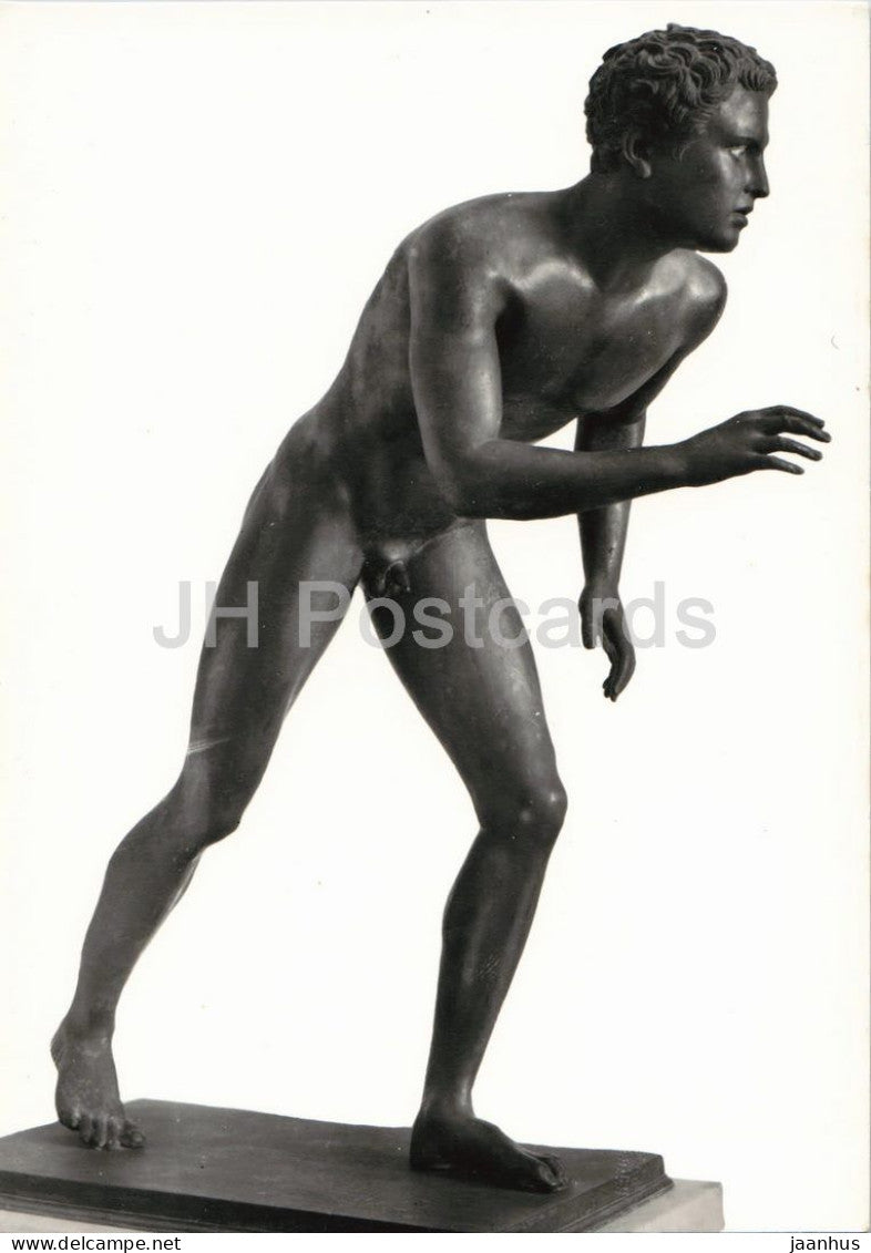 Napoli - Naples museum - statua di lottatore Statue of a Wrestler ancient sculpture - 35 - Italian art - Italy - unused - JH Postcards