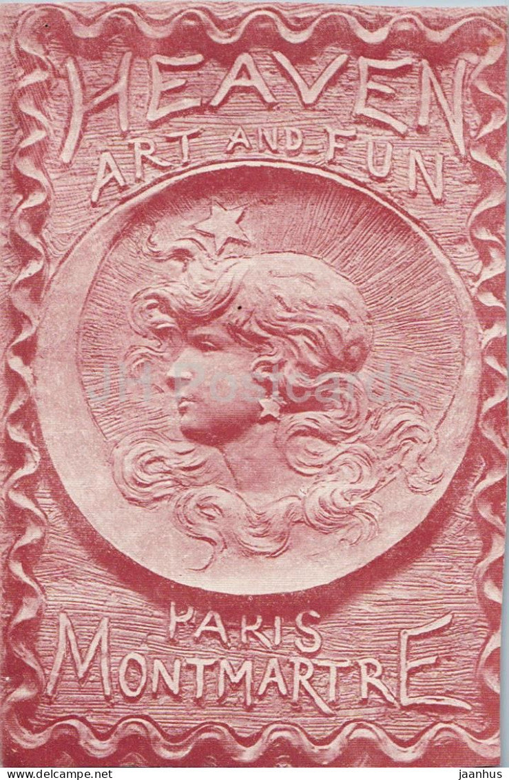 Paris Montmartre - Le Cabaret du Ciel - Heaven - Art and Fun - bas-relief sculpture - old postcard - France - unused - JH Postcards