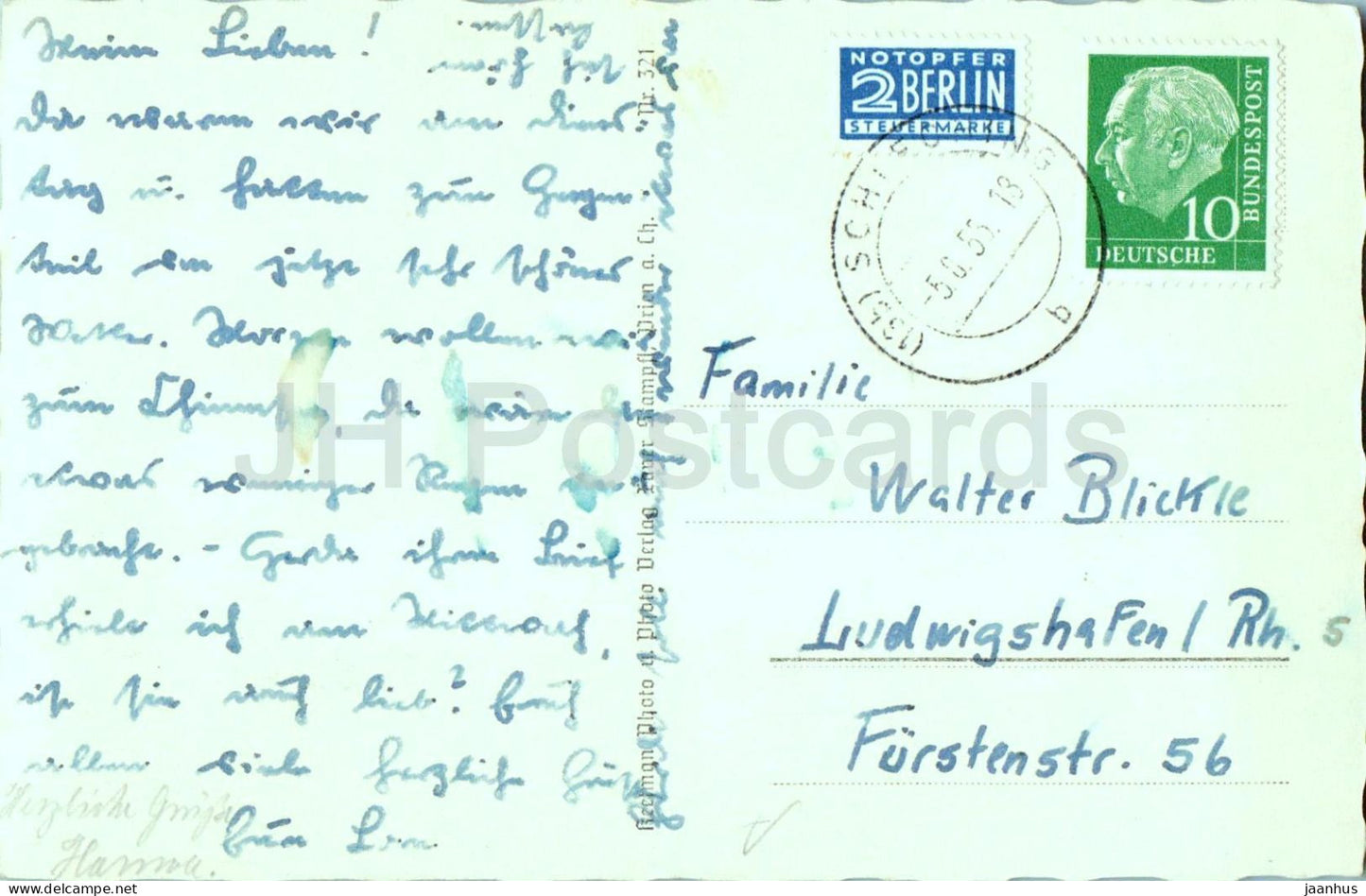 Festung Hohensalzburg - Hohensalzburg Festung - Burg Salzburg Stadtansicht - alte Postkarte - 1955 - Österreich - gebraucht