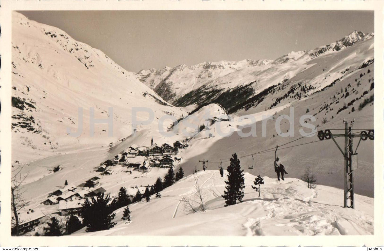 Skilift-Freuden im Ski- u. Sonnenparadies Ober Gurgl 1930 m - Tirol - cable car - 2/15 - old postcard - Austria - unused - JH Postcards