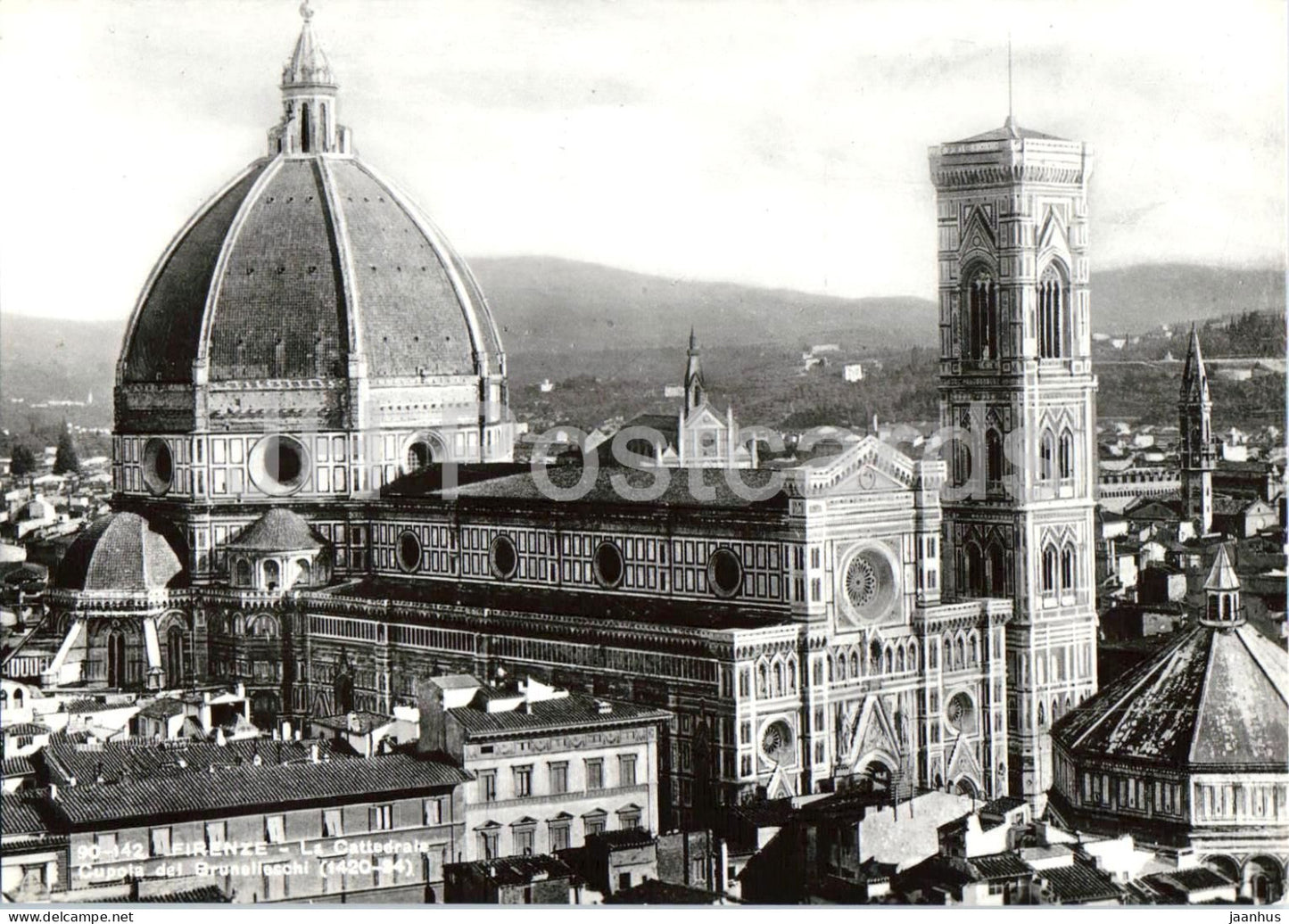 Firenze - Florence - La Cattedrale - Cupola del Brunelleschi - cathedral - 90-142 - old postcard - Italy - unused - JH Postcards