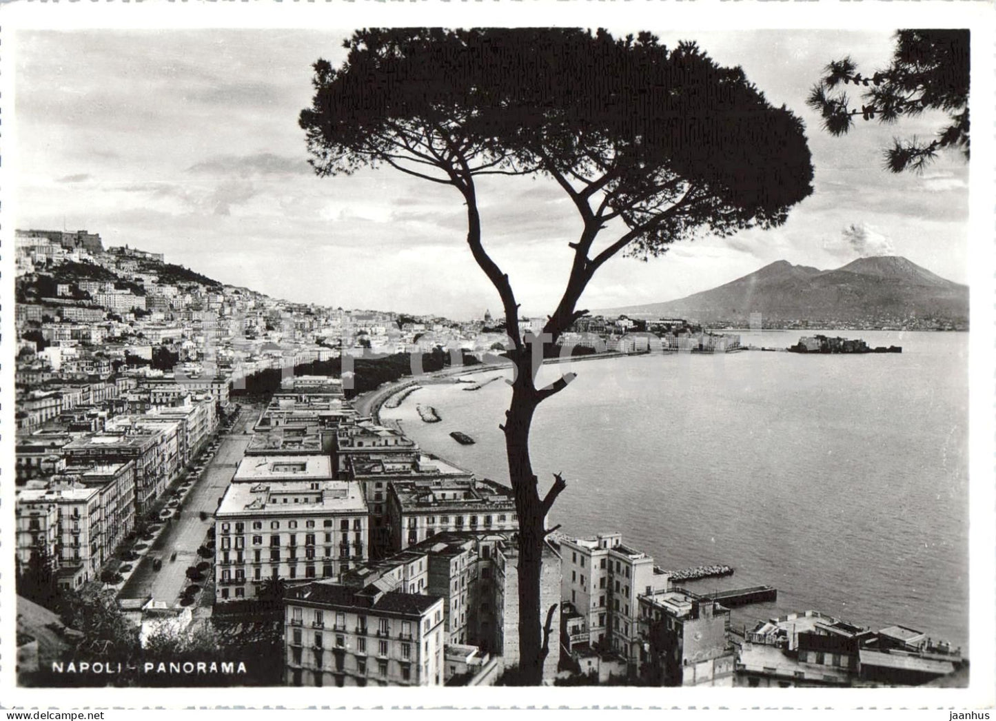 Napoli - Panorama - Naples - panoramic view of the city and bay - Vesuvius - 14 - old postcard - Italy - unused - JH Postcards