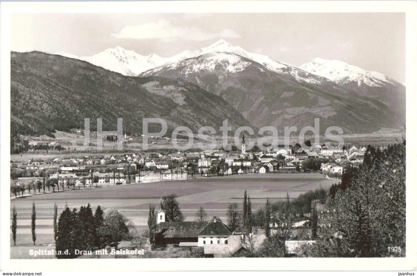 Spittal a. d. Drau mit Salzkofel - mountain - panorama - 1975 - old postcard - 1930s - Austria - unused - JH Postcards