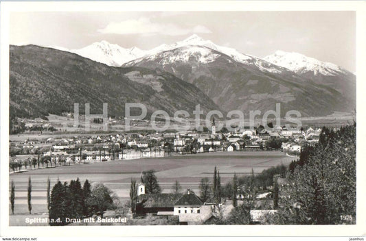 Spittal a. d. Drau mit Salzkofel - mountain - panorama - 1975 - old postcard - 1930s - Austria - unused - JH Postcards