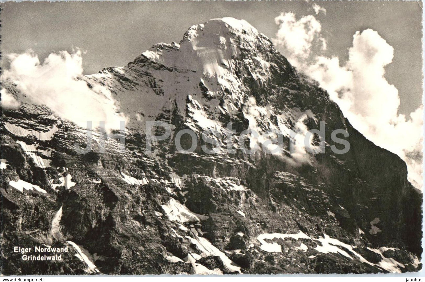 Eiger Nordwand Grindelwald - mountains - Alps - 10876 - old postcard - 1949 - Switzerland - used - JH Postcards