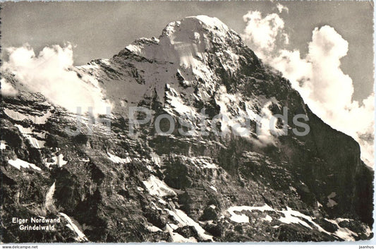 Eiger Nordwand Grindelwald - mountains - Alps - 10876 - old postcard - 1949 - Switzerland - used - JH Postcards