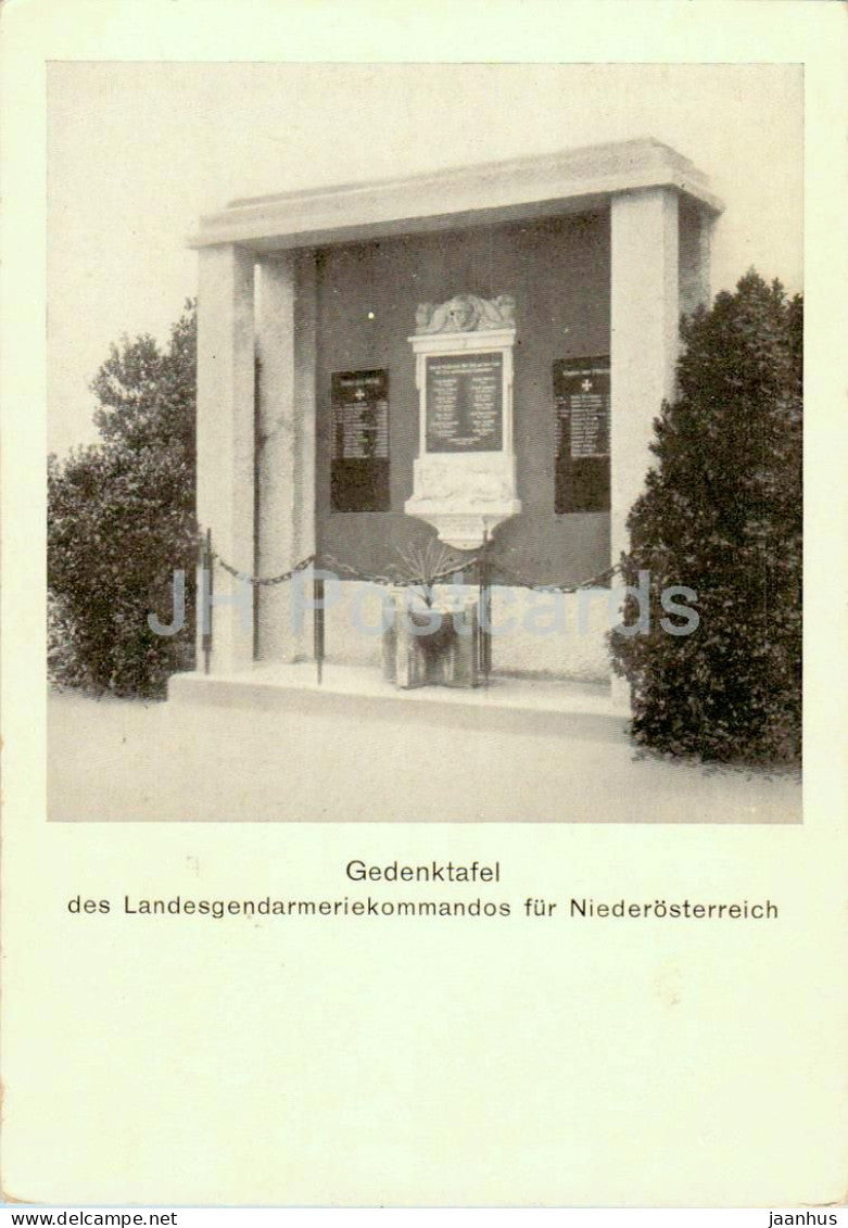 Gedenktafel des Landesgendarmeriekommandos fur Niederosterreich - memorial - old postcard - Austria - unused - JH Postcards