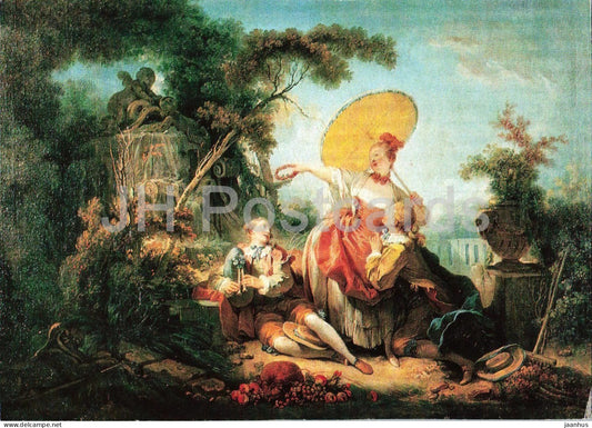 painting by Jean-Honore Fragonard - The Musical Contest - Der musikalische Wettstreit French art 1978 - Germany - unused - JH Postcards