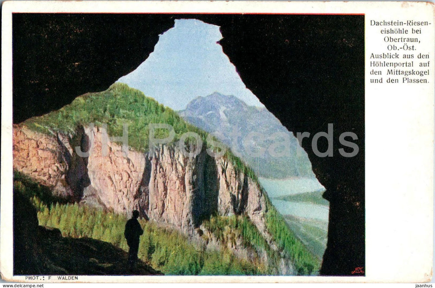 Dachstein Rieseneishohle bei Obertraun - Ausblick aus dem Hohlenportal - cave - old postcard - Austria - unused - JH Postcards