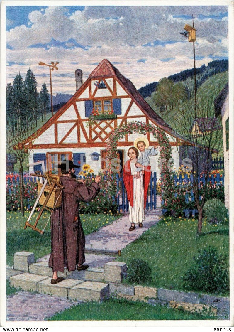 painting by Madlener - House of Nazareth - Haus Nazareth - German art - Germany - unused - JH Postcards