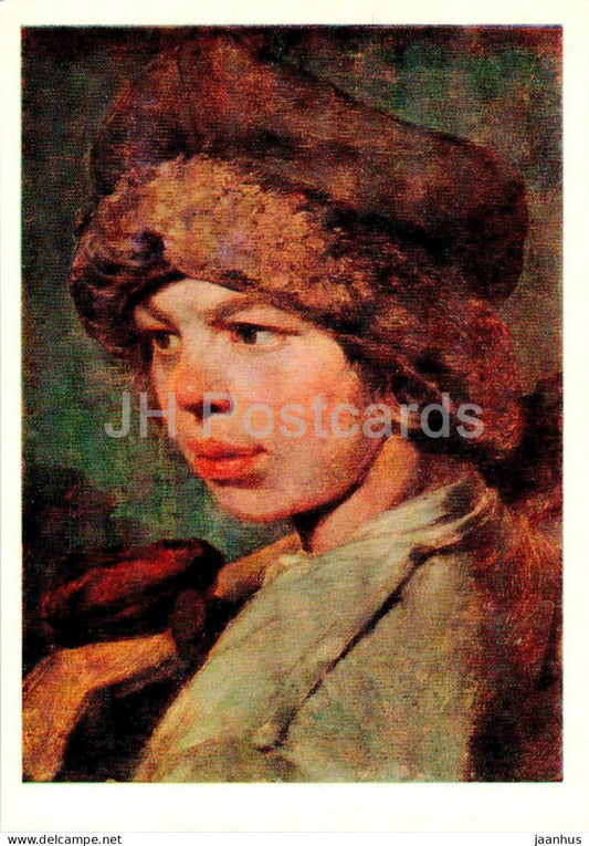 painting by A. Venetsianov - Zakharka - boy - Russian art - 1979 - Russia USSR - unused - JH Postcards