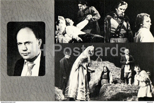Boris Ravenskikh - Russian theatre director - Maly Theatre stage scenes - 1974 - Russia - USSR - unused - JH Postcards